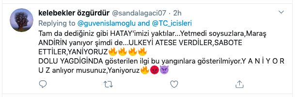 Hatay yangınında şüpheler PKK'nın üzerinde 12