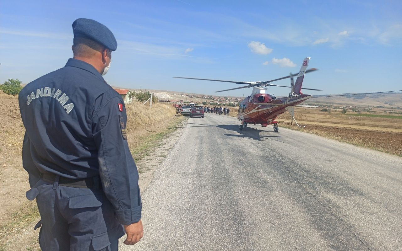 Ağır yaralıya helikopterli müdahale 1