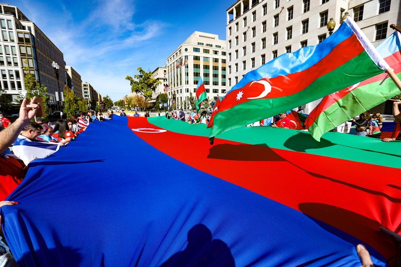 Beyaz Saray önünde Azerbaycan'a destek gösterisi 2