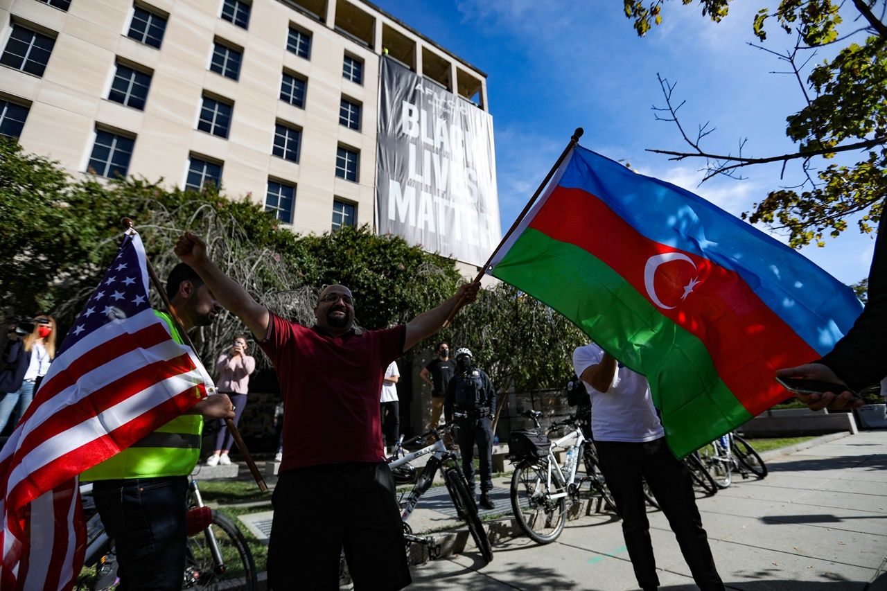 Beyaz Saray önünde Azerbaycan'a destek gösterisi 5