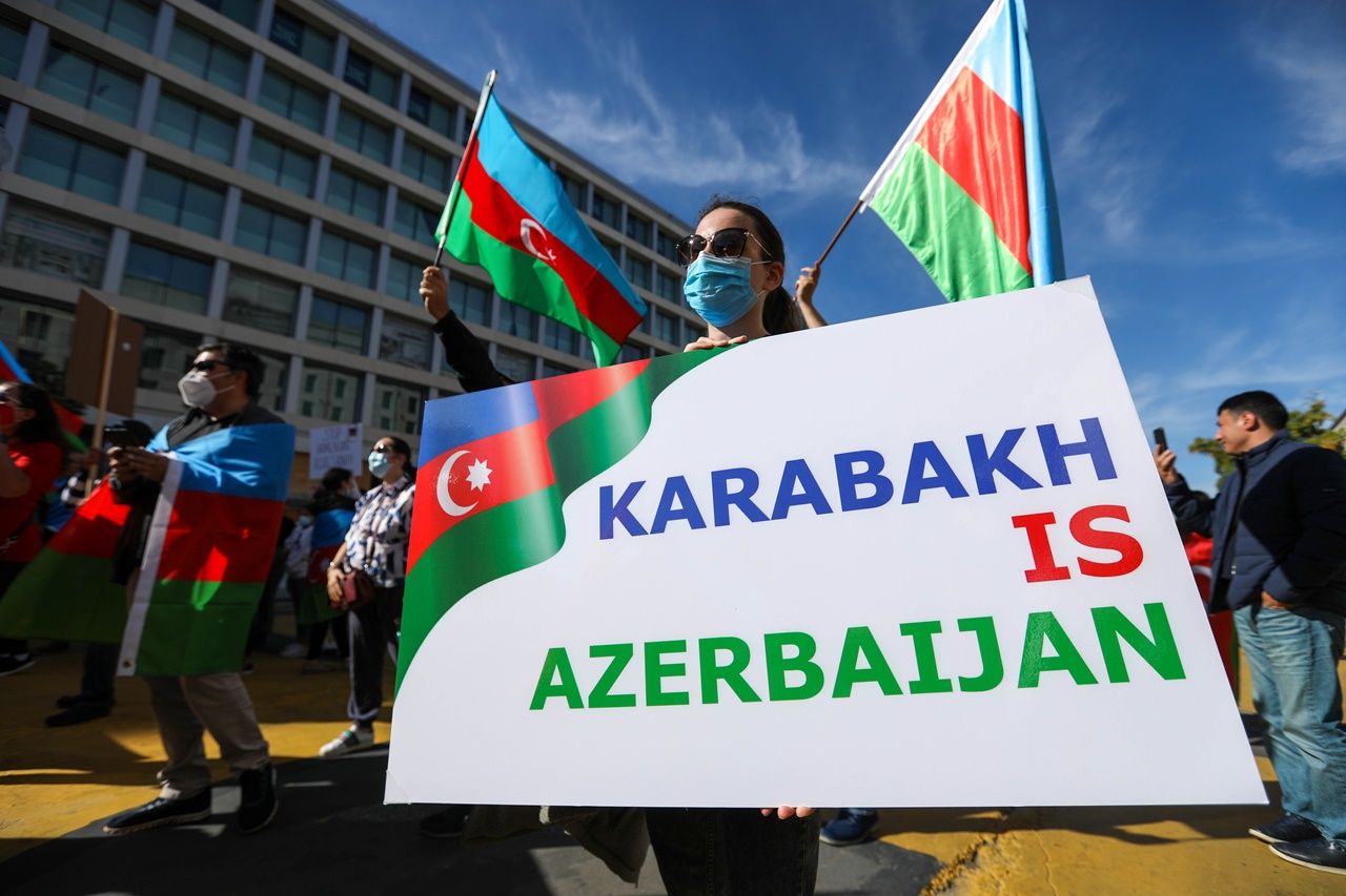 Beyaz Saray önünde Azerbaycan'a destek gösterisi 12