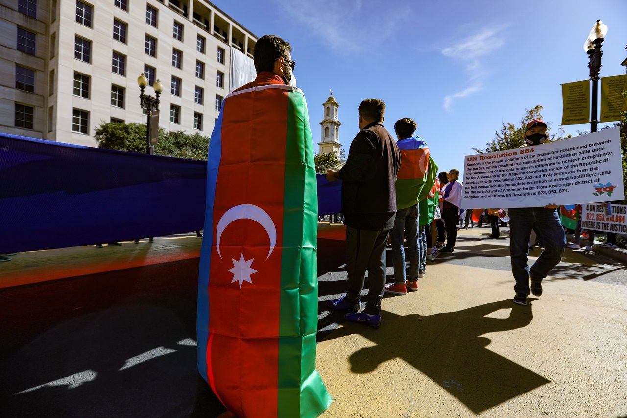 Beyaz Saray önünde Azerbaycan'a destek gösterisi 15