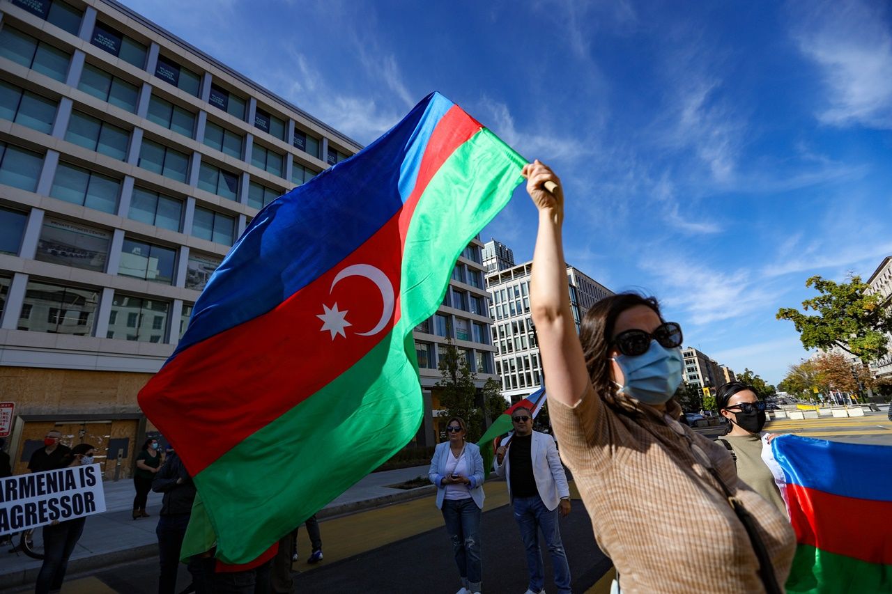 Beyaz Saray önünde Azerbaycan'a destek gösterisi 17