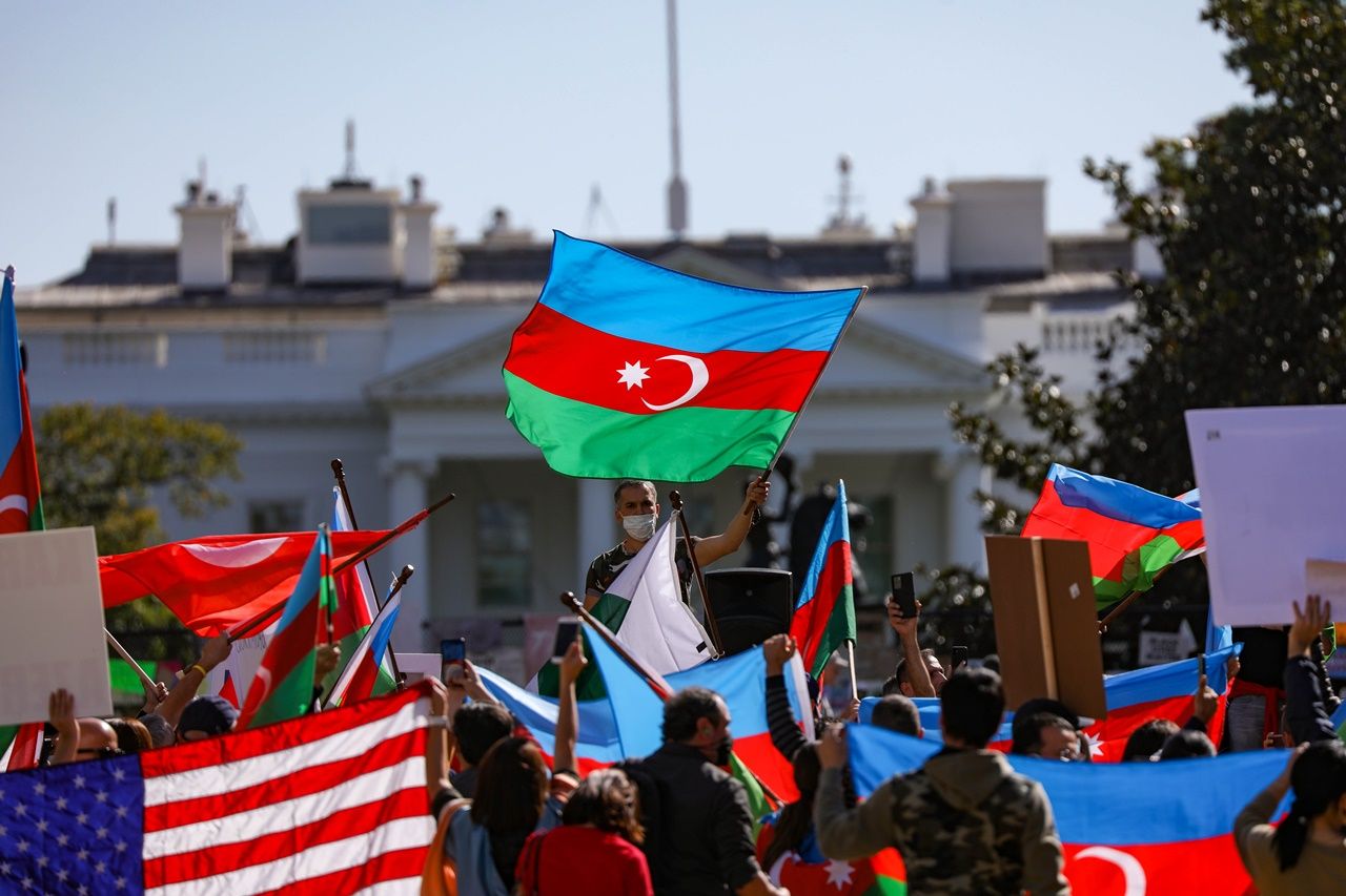 Beyaz Saray önünde Azerbaycan'a destek gösterisi 24