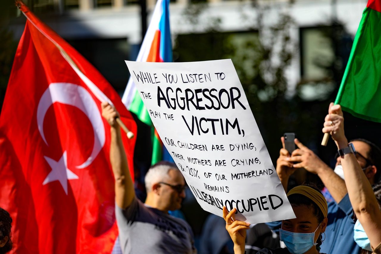Beyaz Saray önünde Azerbaycan'a destek gösterisi 26