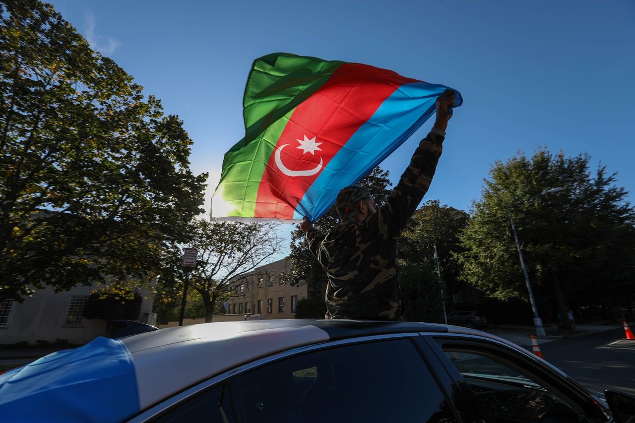Beyaz Saray önünde Azerbaycan'a destek gösterisi 27