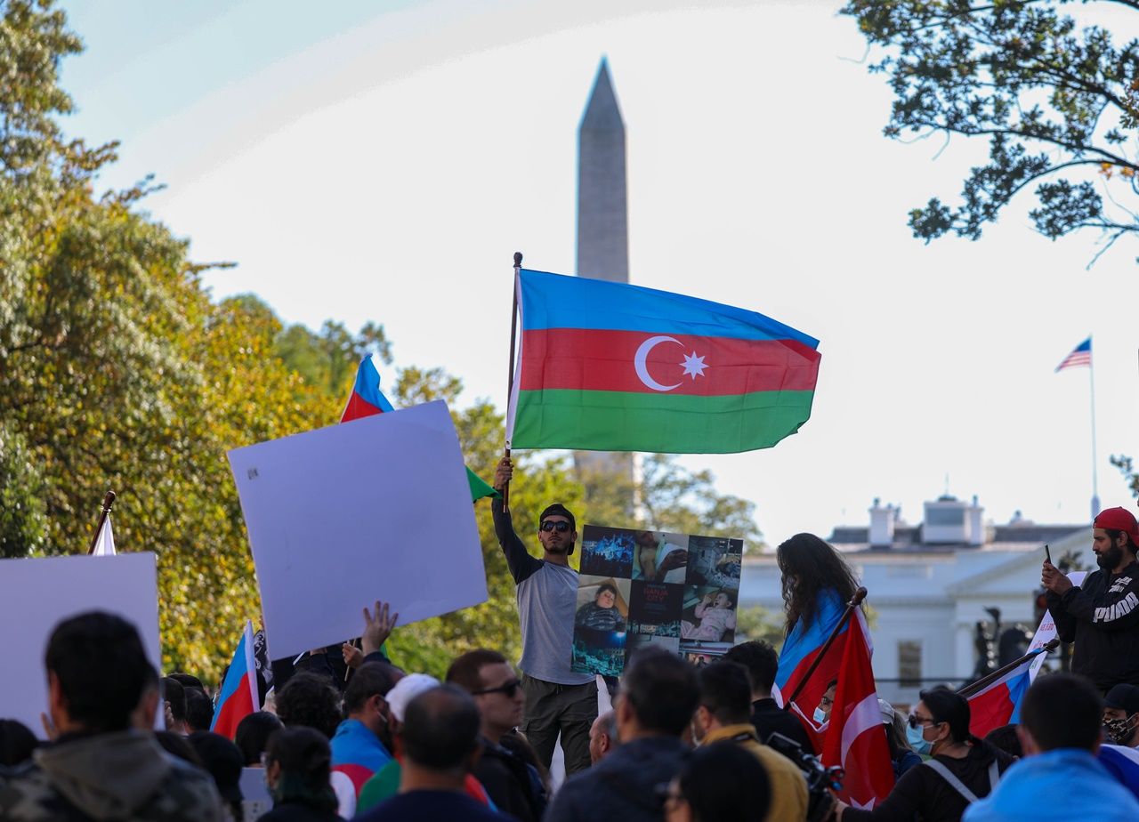 Beyaz Saray önünde Azerbaycan'a destek gösterisi 28