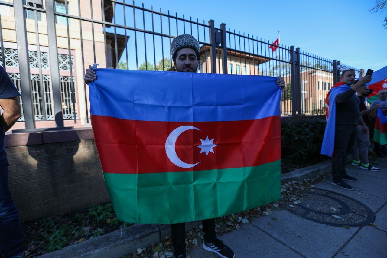 Beyaz Saray önünde Azerbaycan'a destek gösterisi 30