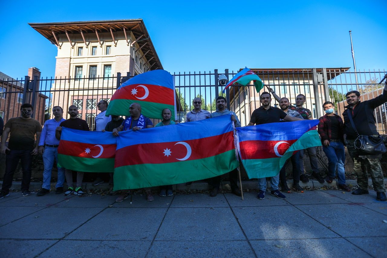 Beyaz Saray önünde Azerbaycan'a destek gösterisi 32