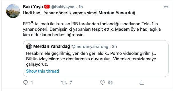 Merdan Yanardağ hesabım hacklendi diye savundu 8