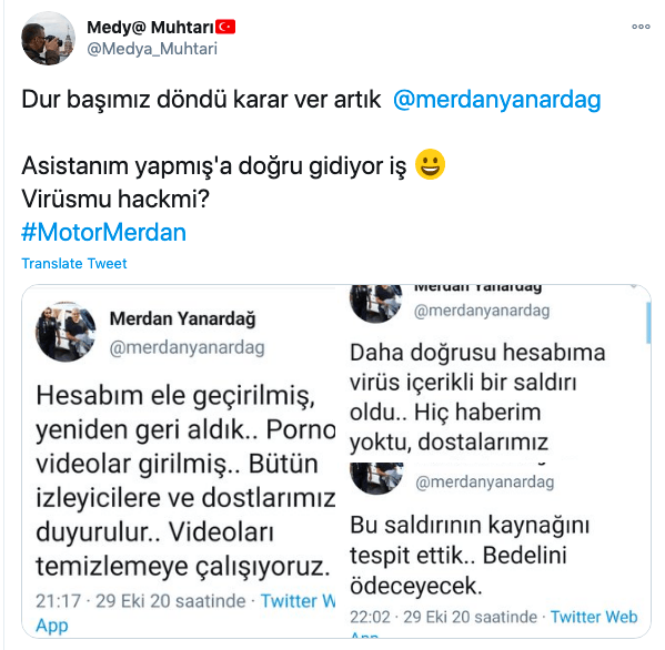 Merdan Yanardağ hesabım hacklendi diye savundu 10