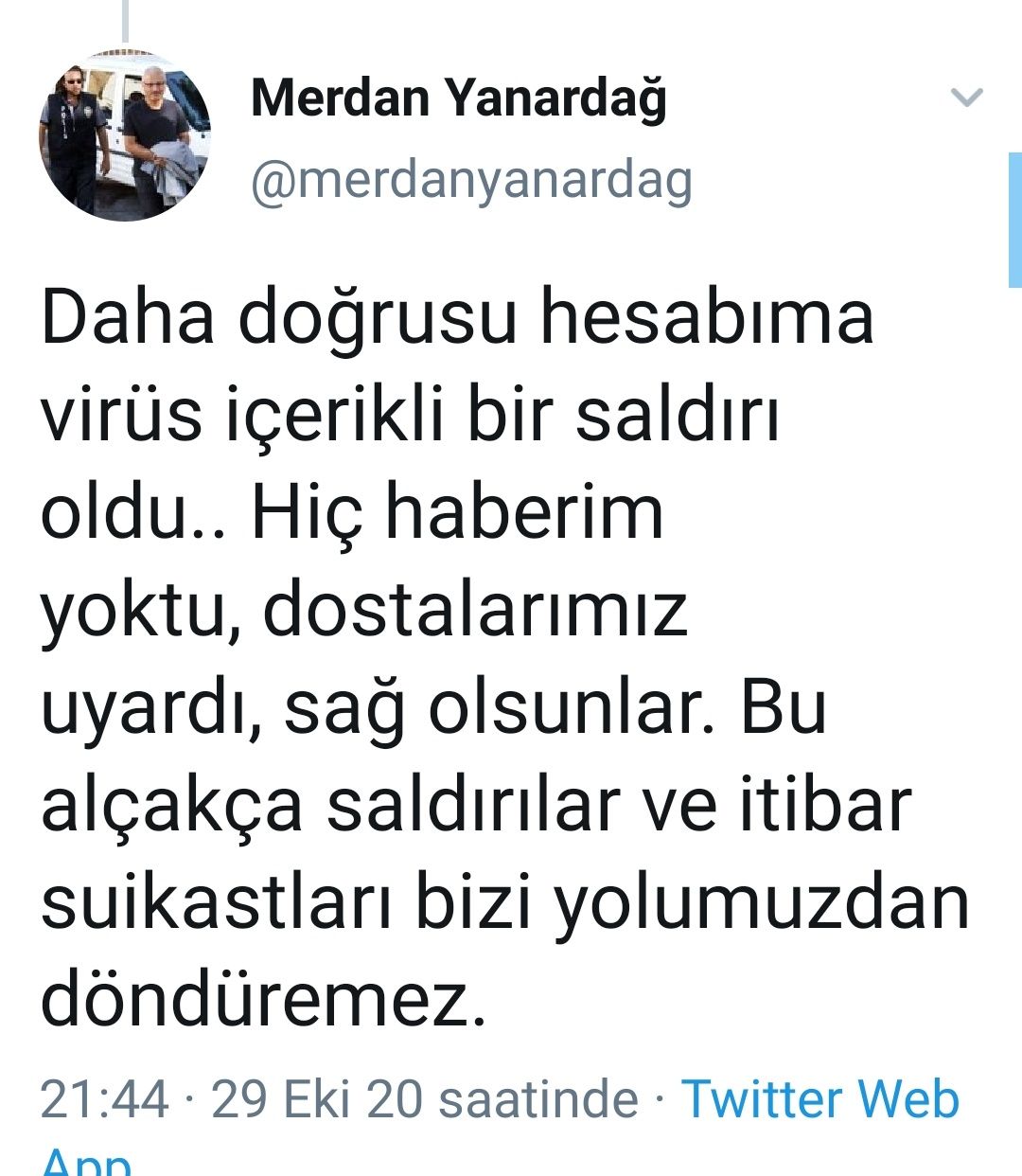 Merdan Yanardağ hesabım hacklendi diye savundu 4