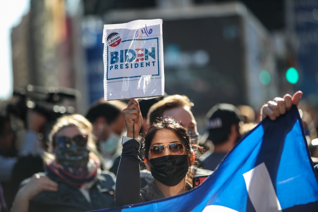 Biden taraftarları zaferi kutluyor 9
