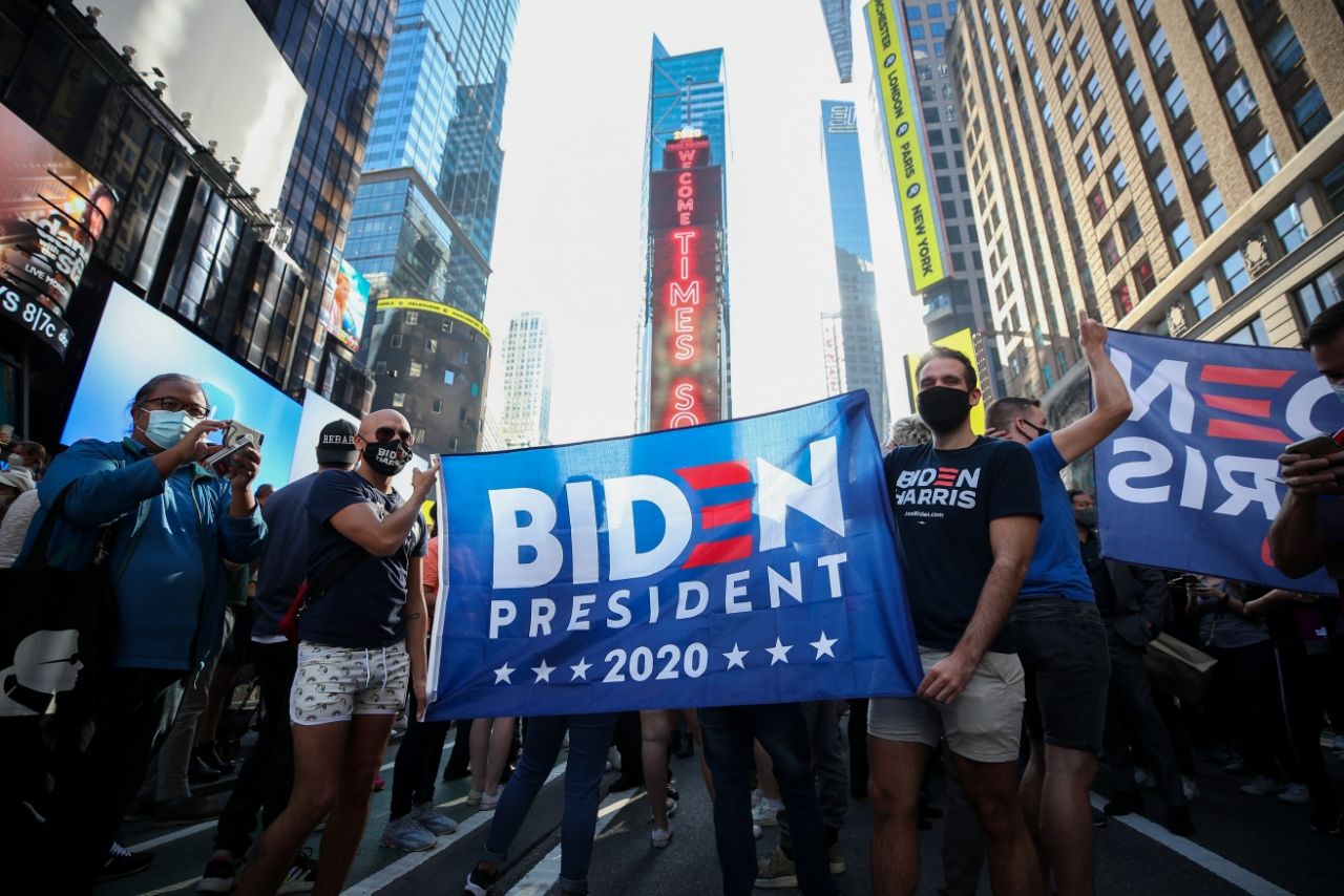 Biden taraftarları zaferi kutluyor 25