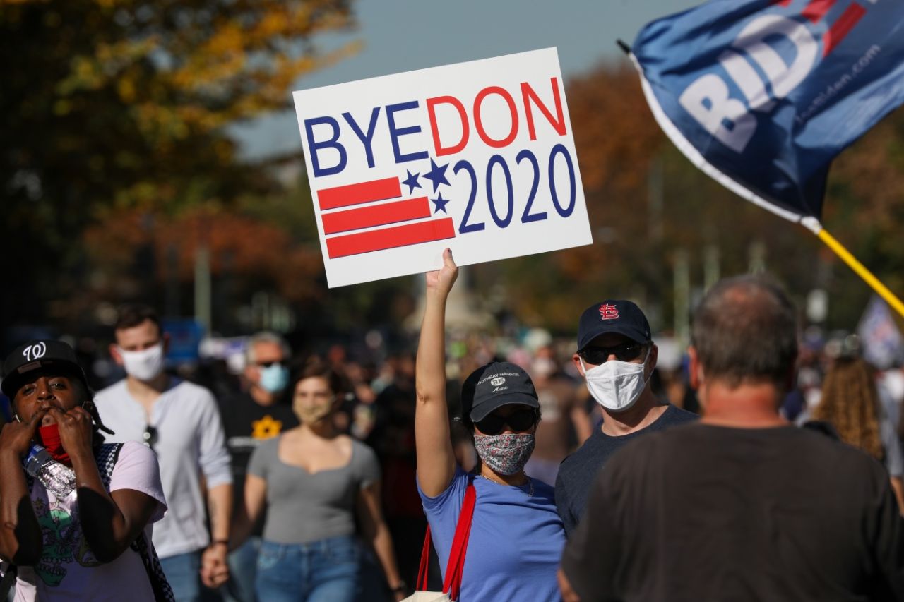 Biden taraftarları zaferi kutluyor 45