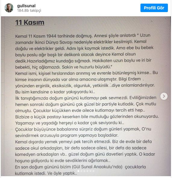 Gül Sunal'dan Kemal Sunal paylaşımı 2