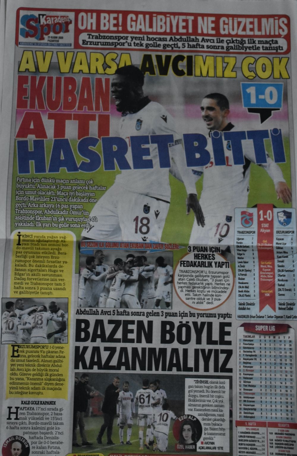 Trabzon yerel basınında galibiyet sevinci 10