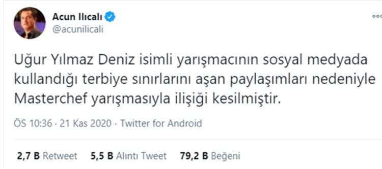 MasterChef'ten diskalifiye edilen Uğur Yılmaz Deniz'den dikkat çeken hamle 3