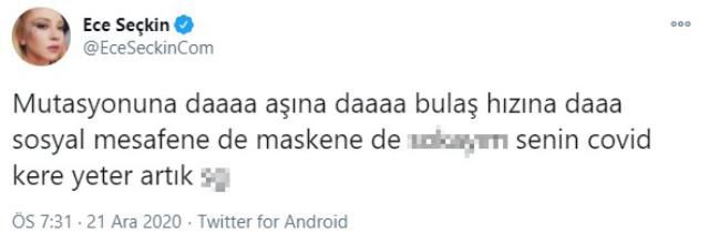 Koronavirüsün mutasyona uğradığını duyan Ece Seçkin açtı ağzını yumdu gözünü! 2