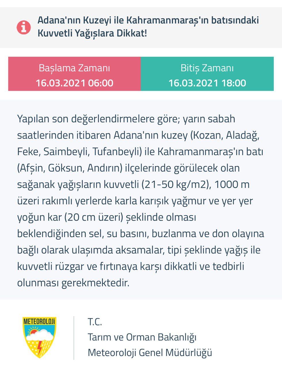 Meteoroloji il il bölge bölge uyardı 4