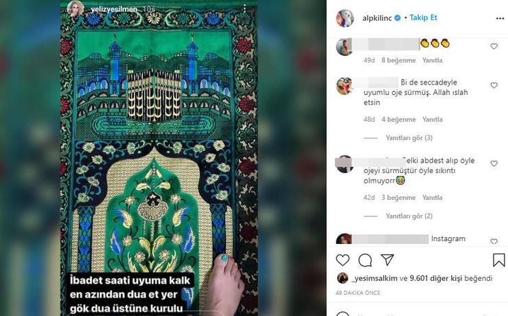 Yeliz Yeşilmen'den tepki çeken bir namaz paylaşımı daha: Ojeli parmaklarıyla secdede... 4