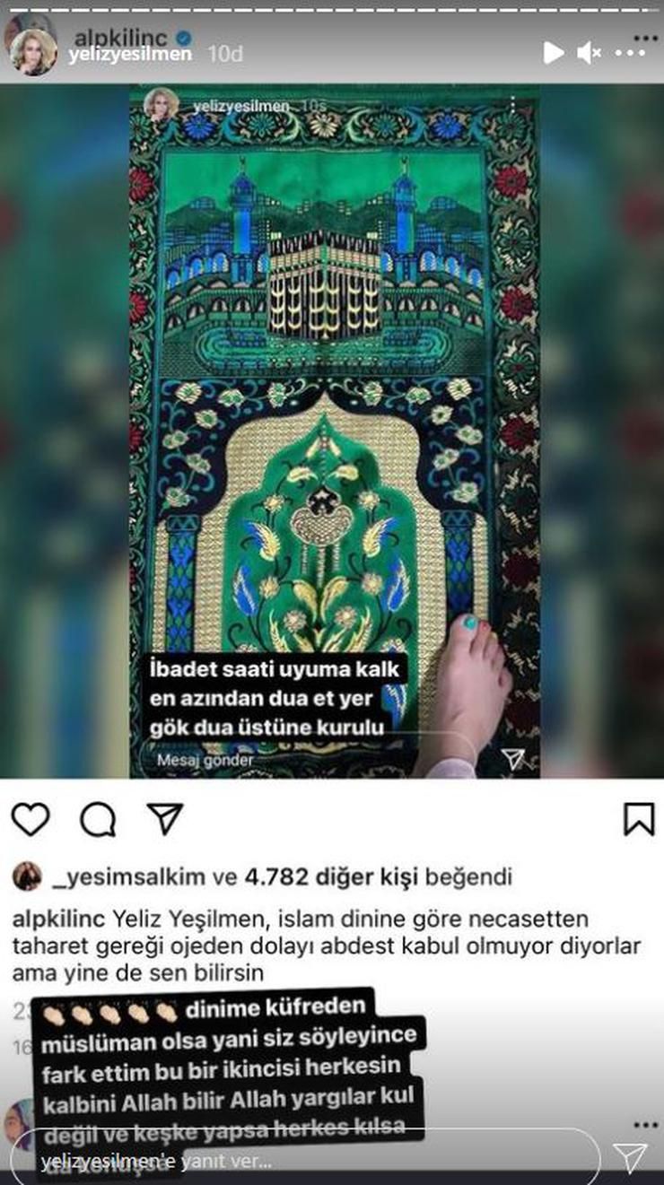 Yeliz Yeşilmen'den tepki çeken bir namaz paylaşımı daha: Ojeli parmaklarıyla secdede... 5