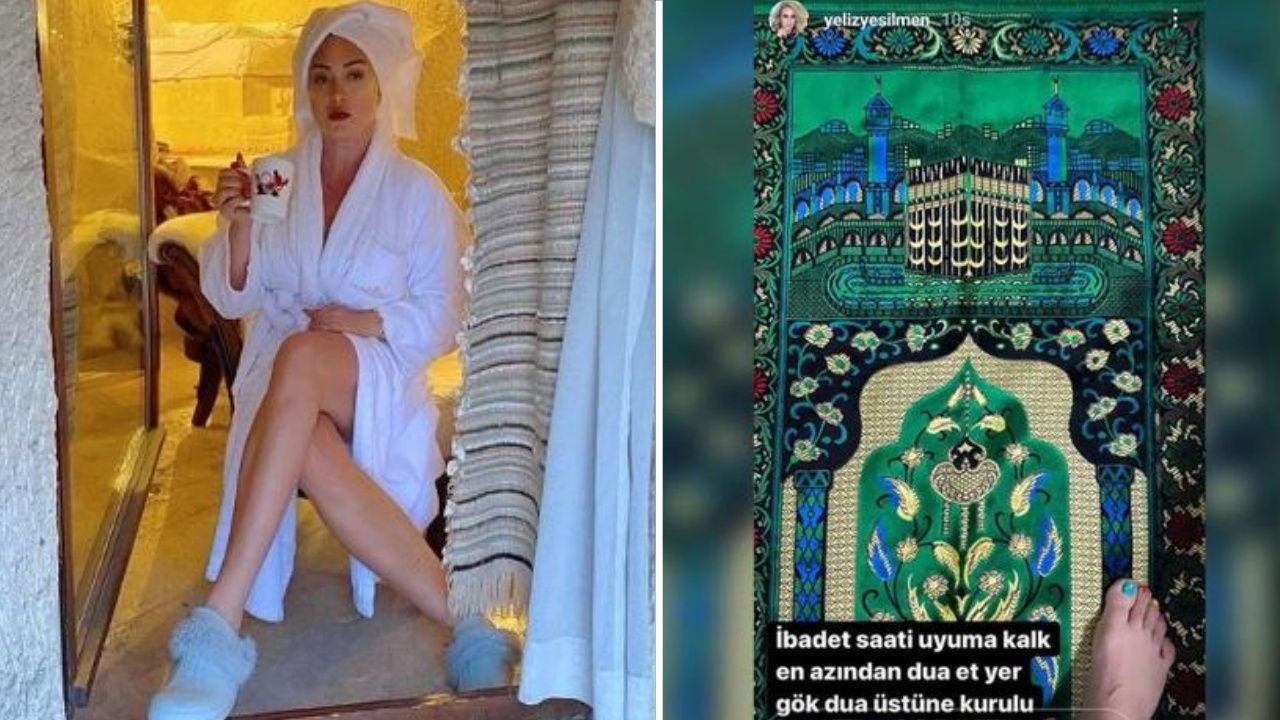 Yeliz Yeşilmen'den tepki çeken bir namaz paylaşımı daha: Ojeli parmaklarıyla secdede... 1