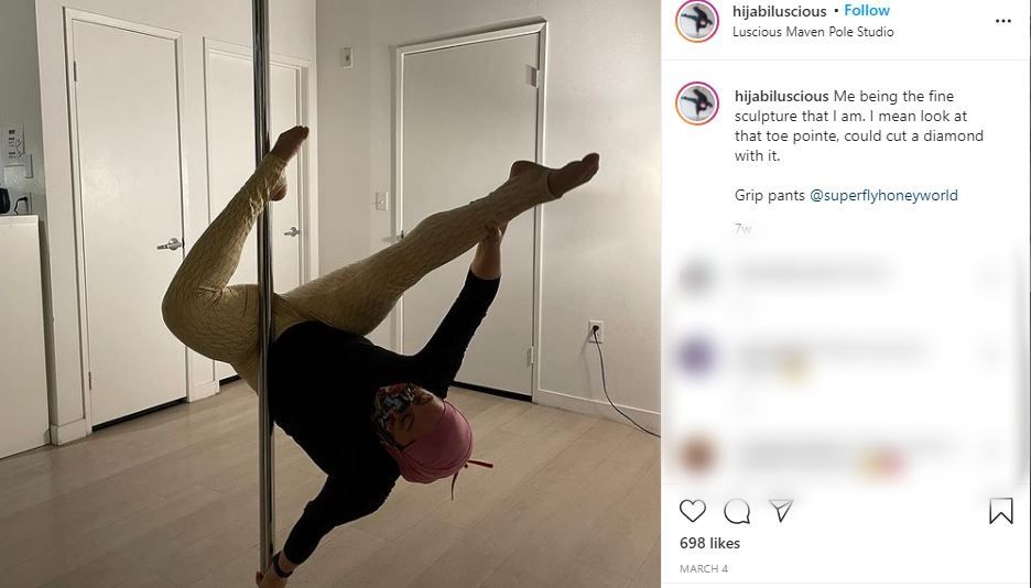 Başörtülü kadının direk dansı yaptığı anlar sosyal medyada viral oldu! 11