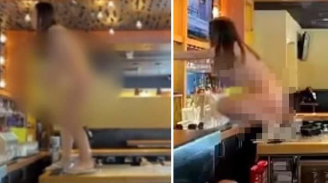 Dünya bu skandalı konuşuyor! Soyunan kadın barı birbirine kattı... 1