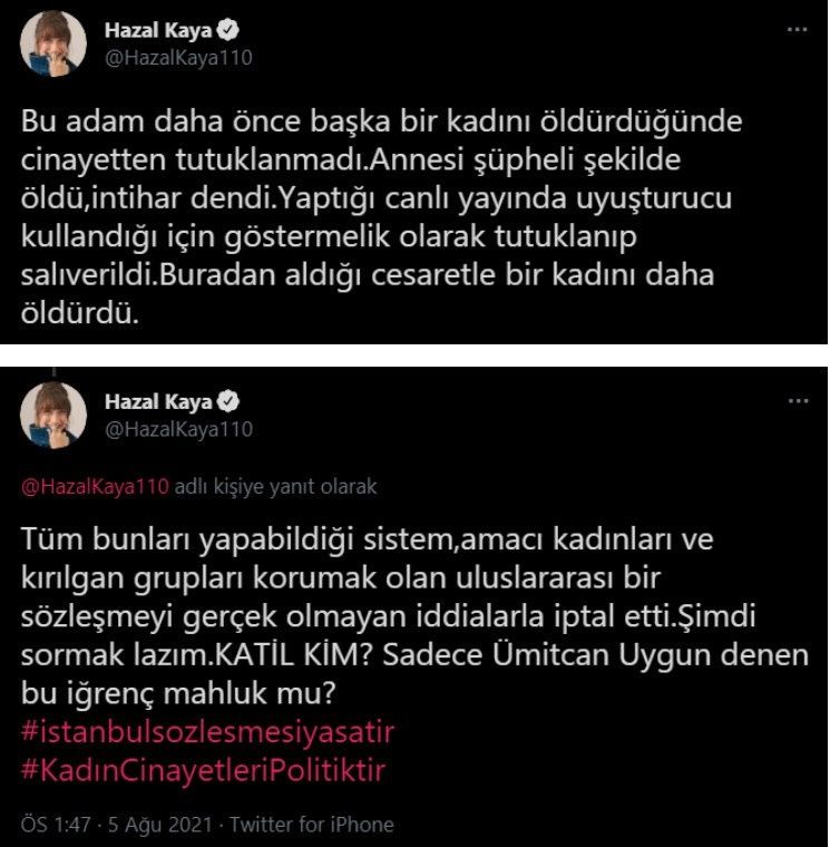 Hazal Kaya isyan etti! Ümitcan Uygun paylaşımı ile katillere seslendi! Çok konuşulacak sözler! 6