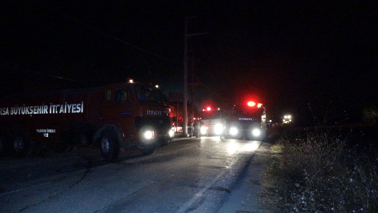 Bursa'da sıcak gece! Palet fabrikası küle döndü 15