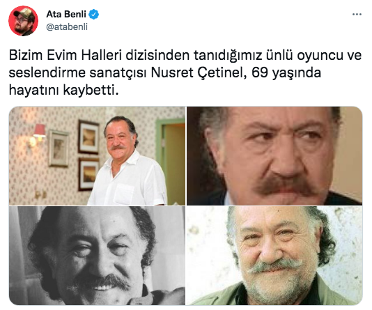 Sanat camiası yasta... Ünlü isimlerden Nusret Çetinel paylaşımları 10