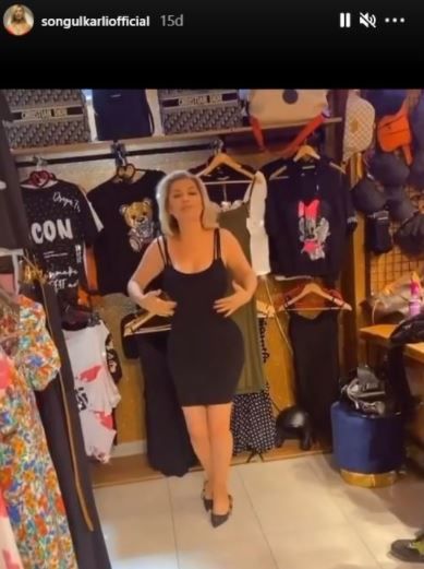 Songül Karlı dar elbiseyi giyince sütyeni ortaya çıktı! Vücudunu saran süper mini elbisesi olay oldu 11