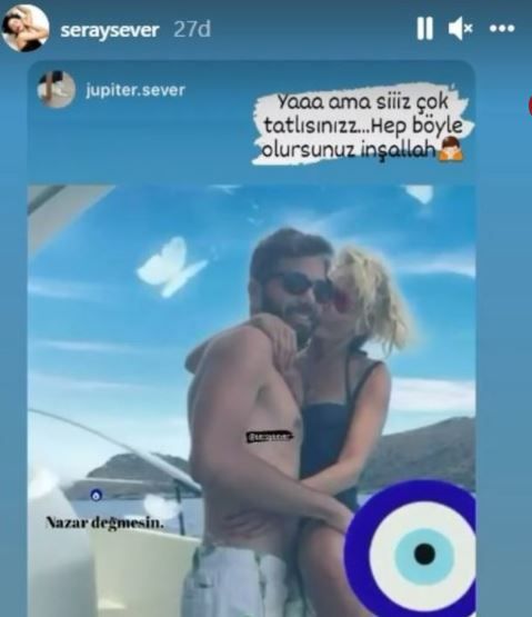 Seray Sever yatak odasında dekoltesiyle poz verdi! Eray Sünbül ile sarmaş dolaş oldu! 9