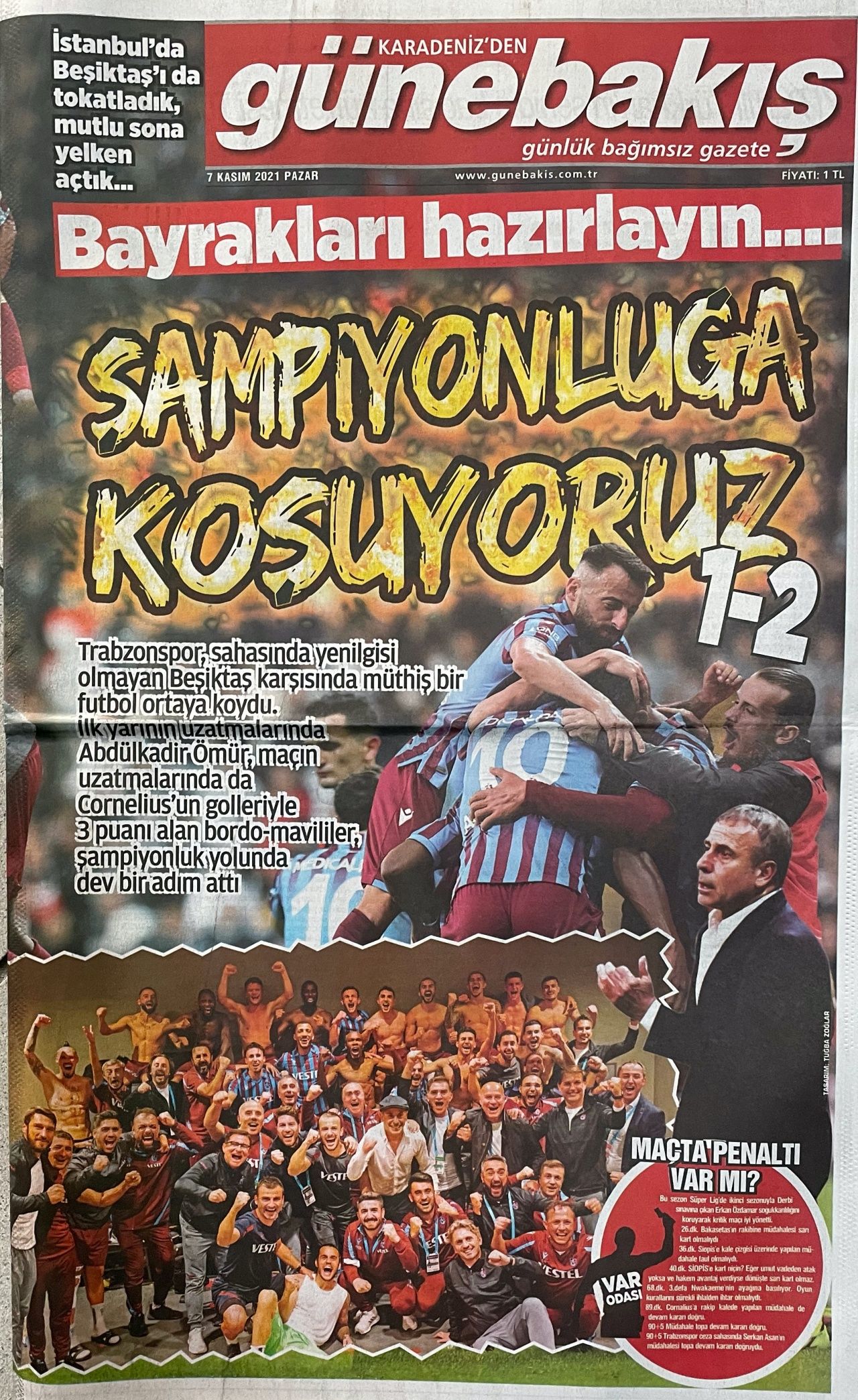 Beşiktaş-Trabzonspor maçının Trabzon yerel basınına yansımaları... 5