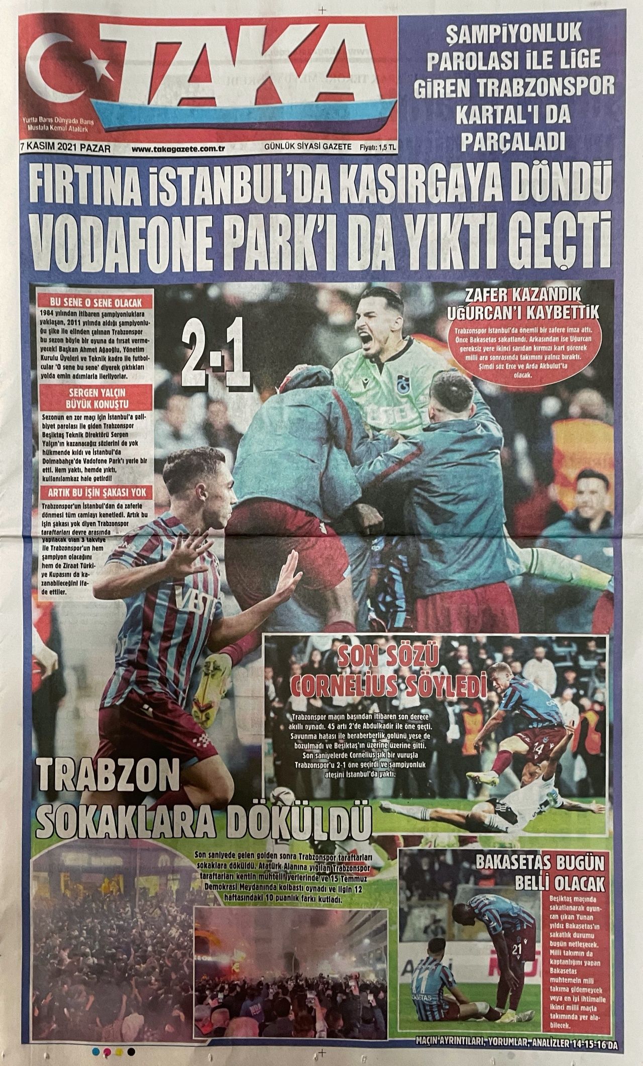 Beşiktaş-Trabzonspor maçının Trabzon yerel basınına yansımaları... 2