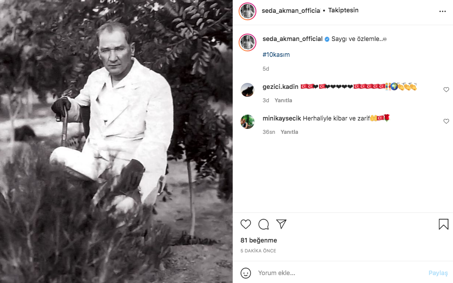Ünlü isimlerden 10 Kasım paylaşımları 4