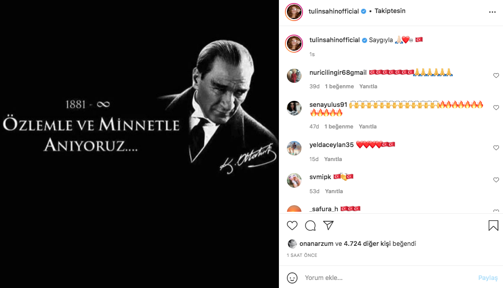 Ünlü isimlerden 10 Kasım paylaşımları 9