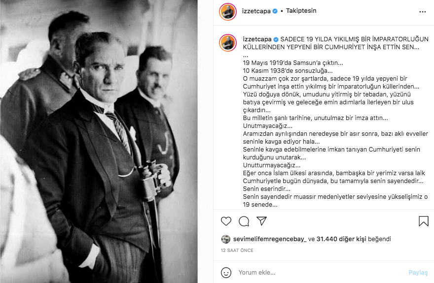 Ünlü isimlerden 10 Kasım paylaşımları 14