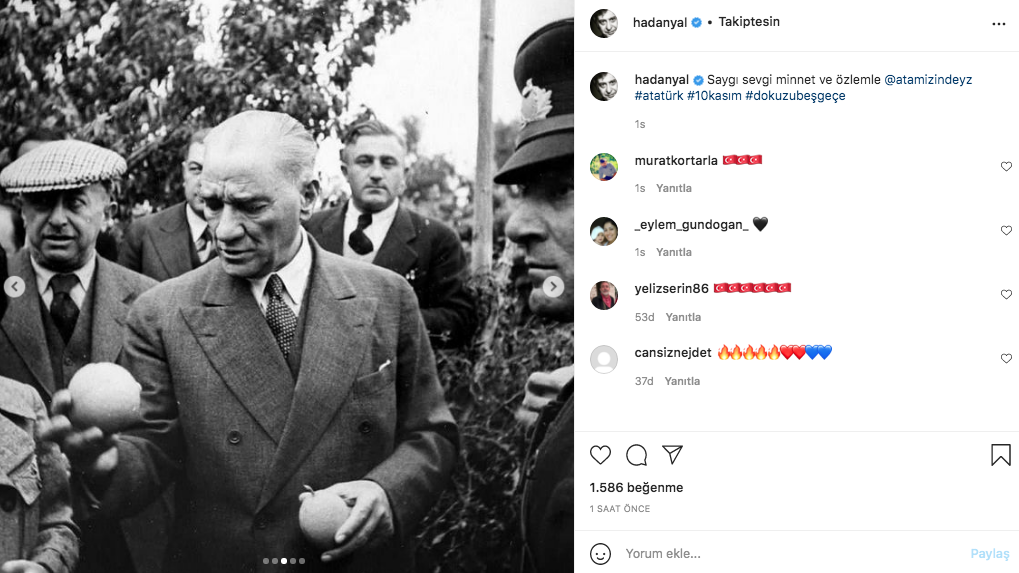 Ünlü isimlerden 10 Kasım paylaşımları 22