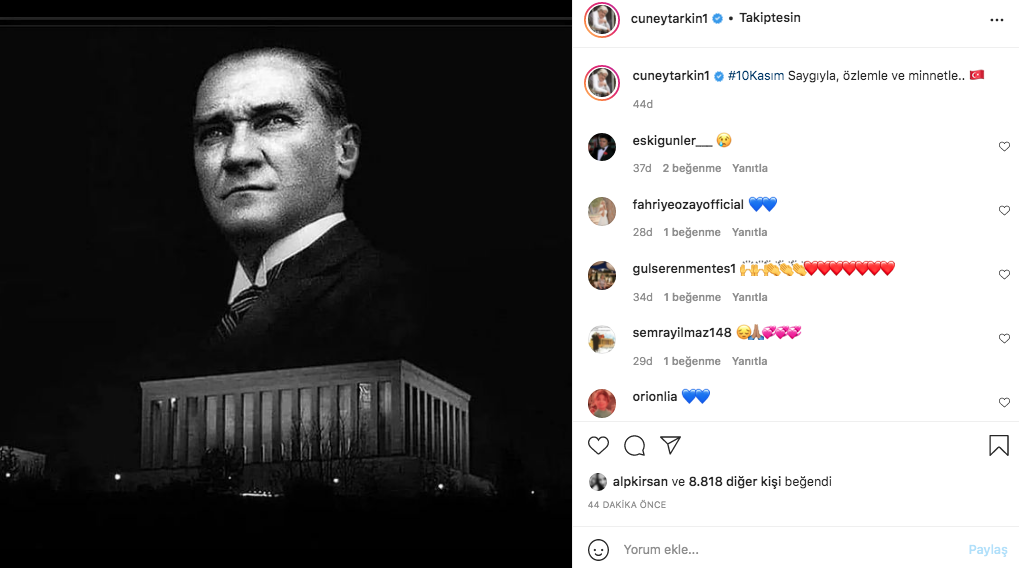 Ünlü isimlerden 10 Kasım paylaşımları 26