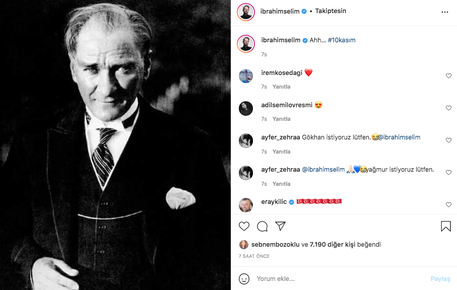 Ünlü isimlerden 10 Kasım paylaşımları 17