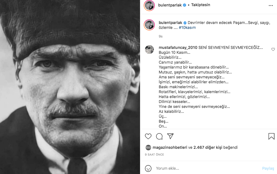 Ünlü isimlerden 10 Kasım paylaşımları 44