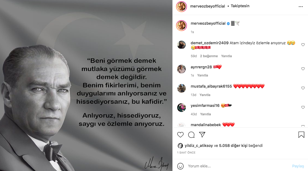 Ünlü isimlerden 10 Kasım paylaşımları 40