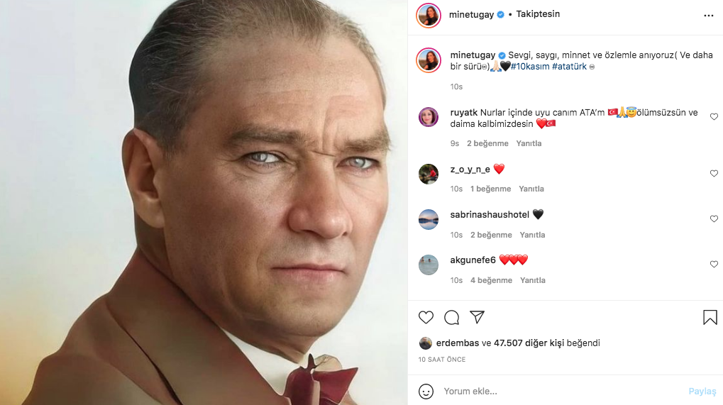 Ünlü isimlerden 10 Kasım paylaşımları 39