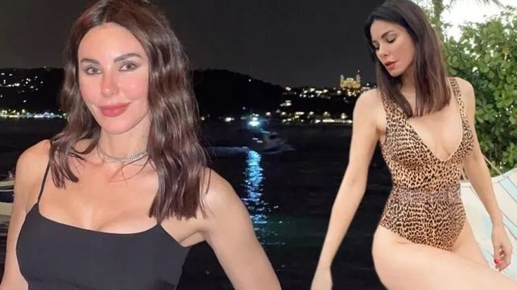Defne Samyeli ödül törenine kızlarını yolladı! Kendisi siyah bikinisiye havuz şov yaptı! 4