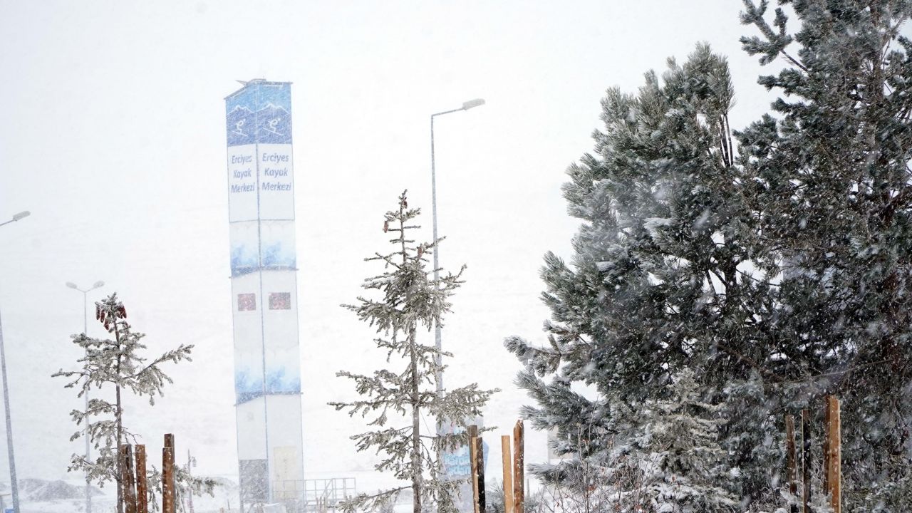 Erciyes’te kar kalınlığı 20 santime ulaştı 1