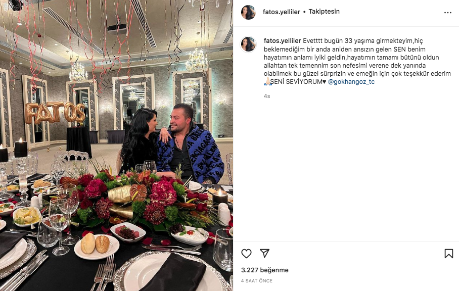 Fatoş Yelliler ile Gökhan Göz'ün ayrılığı kısa sürdü! Sevgilisinin doğum gününde öyle bir şey yaptı ki... 8