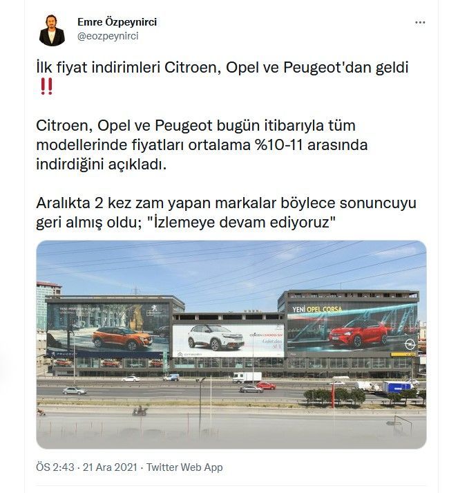 Sıfır Araç fiyatlarında Rekor İndirim! İşte İndirim Yapan Otomobil Markaları 5