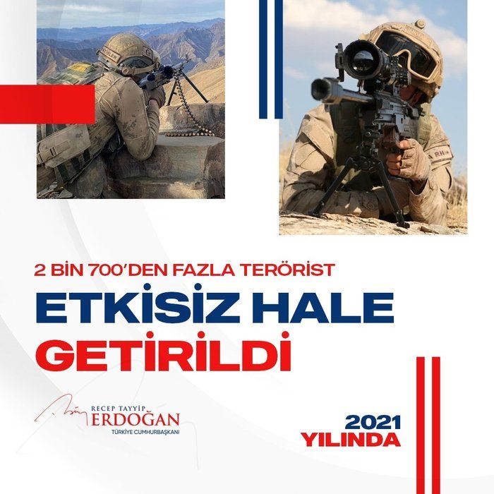 Cumhurbaşkanı Erdoğan, "2021 yılında da durmadık, yola devam dedik" sözleriyle paylaştı 19